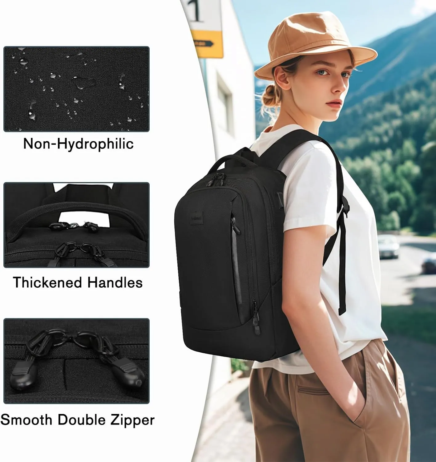 Goloni Multi-functional Travel Backpack, Large Capacity for Men Women Waterproof Business Work Bag, College Laptop Backpack with USB Charging Port, Suitable for 17-inch Computers