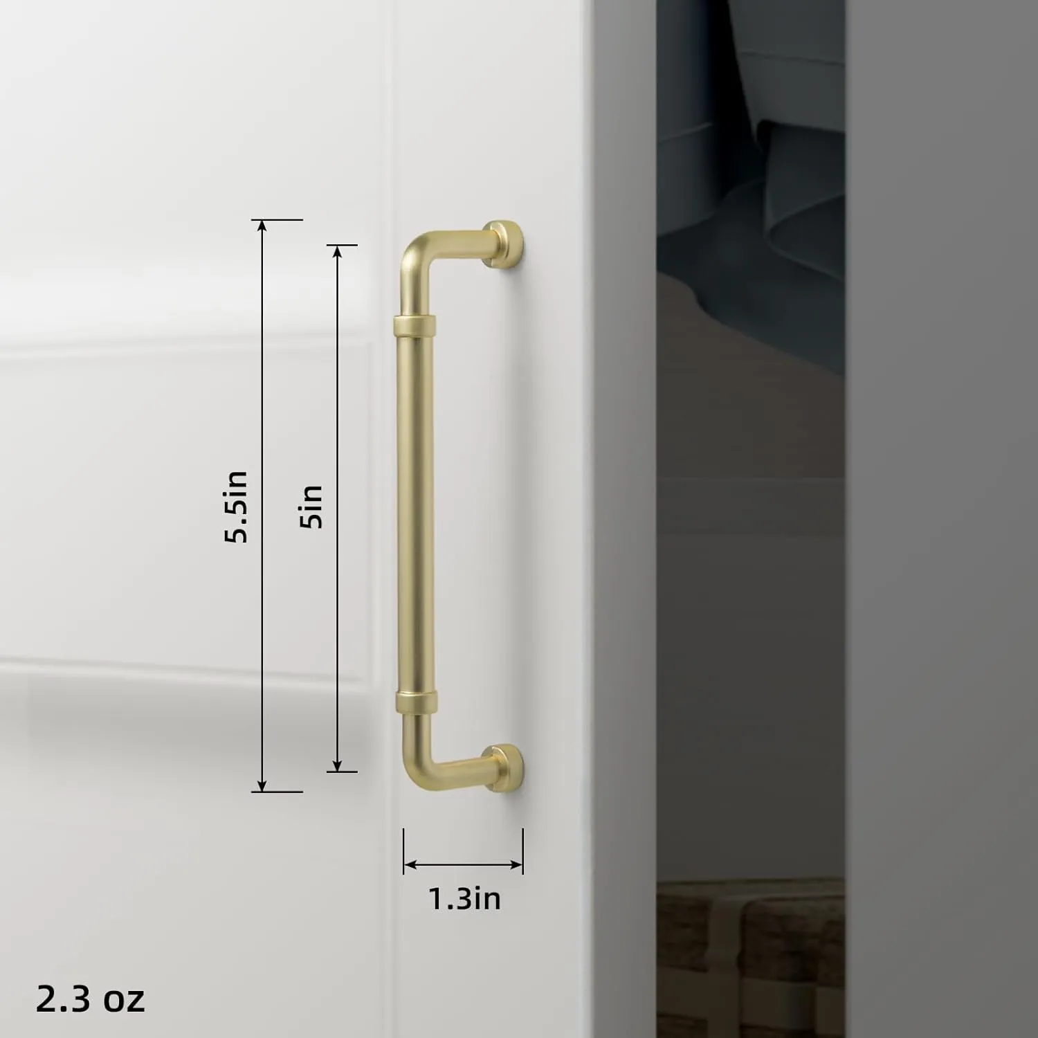 Goo-Ki 6 Pack 5 Inches Satin Gold Charm Brushed Brass Cabinet Handles - Stylish Drawer Pulls for Modern Flair