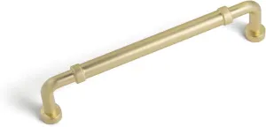 Goo-Ki 6 Pack 5 Inches Satin Gold Charm Brushed Brass Cabinet Handles - Stylish Drawer Pulls for Modern Flair
