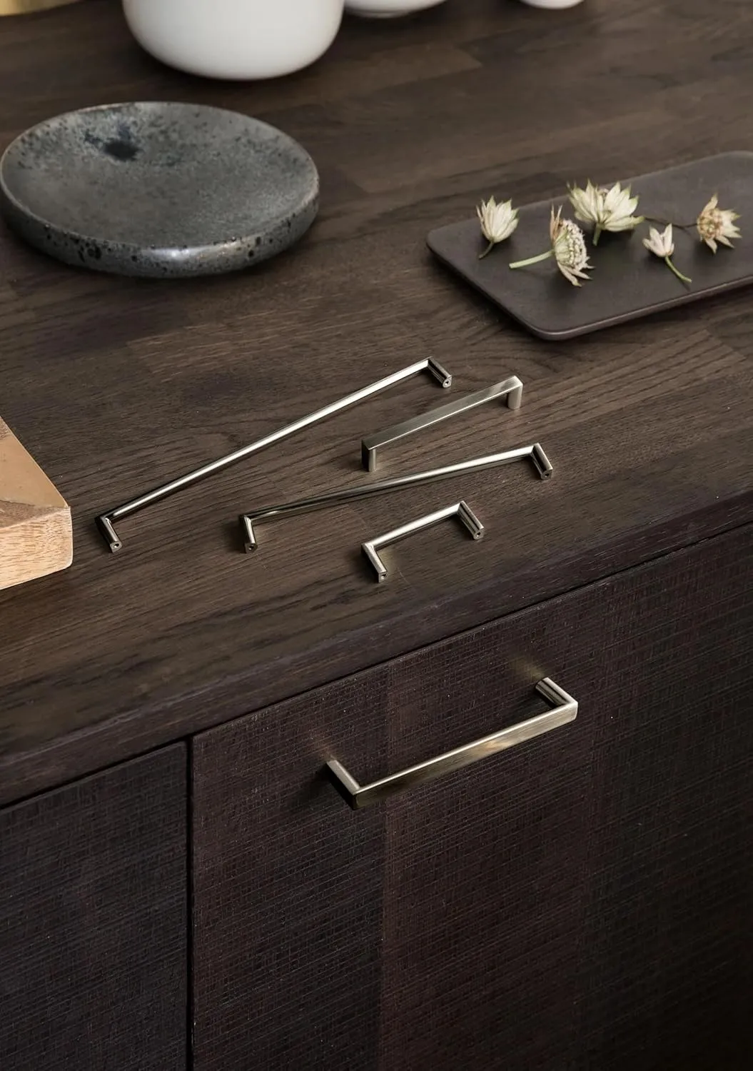 Goo-Ki (6Pack 5 Inch(128mm) Hole Centers Satin Nickel Cabinet Pulls,Brushed Stainless Steel Finishing Cabinet Handles with Solid Zinc Alloy Material