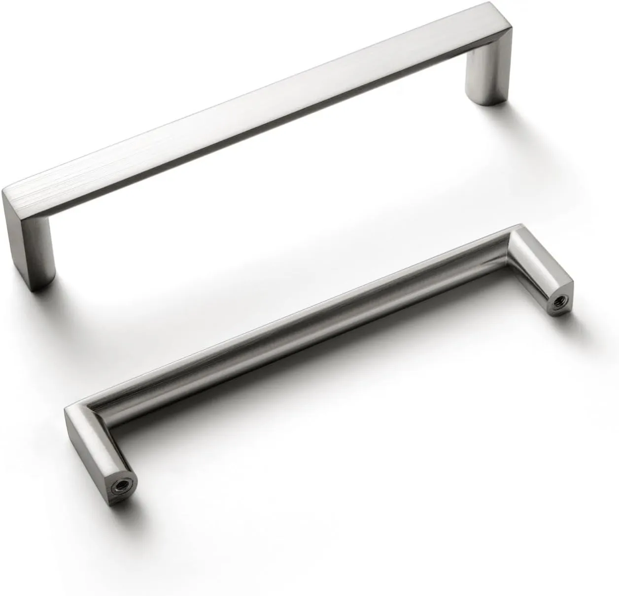 Goo-Ki (6Pack 5 Inch(128mm) Hole Centers Satin Nickel Cabinet Pulls,Brushed Stainless Steel Finishing Cabinet Handles with Solid Zinc Alloy Material