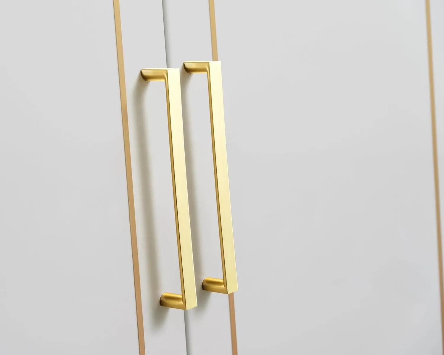 Goo-Ki (6Pack 5 Inch(128mm) Modern Brushed Brass Cabinet Pulls, Gold Cabinet Handles for Dresser,Wardrobe&Cupboard,Zinc Alloy Kitchen Cabinet Handles