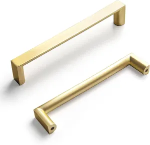 Goo-Ki (6Pack 5 Inch(128mm) Modern Brushed Brass Cabinet Pulls, Gold Cabinet Handles for Dresser,Wardrobe&Cupboard,Zinc Alloy Kitchen Cabinet Handles