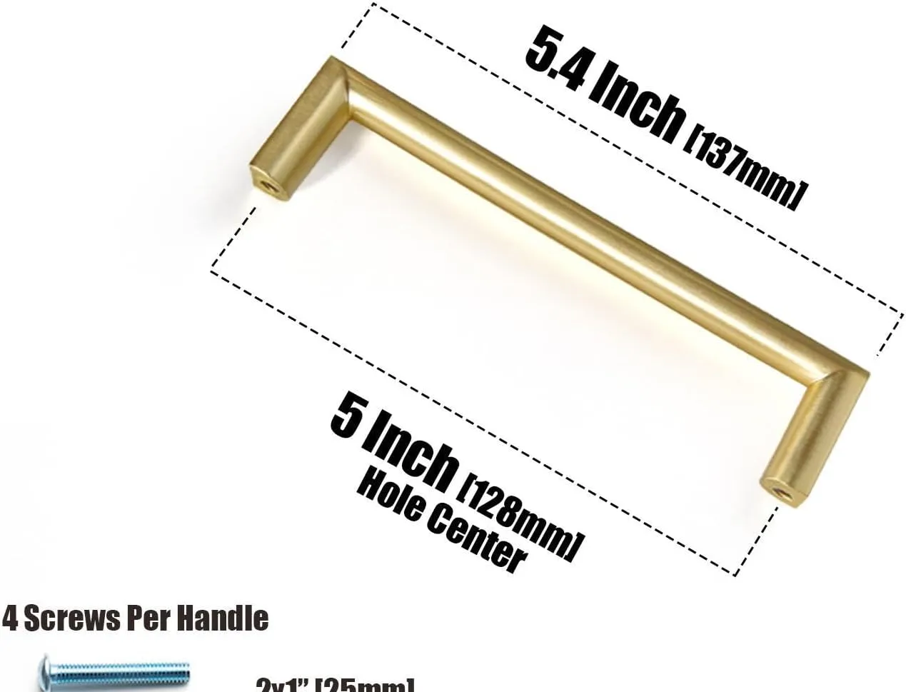 Goo-Ki (6Pack 5 Inch(128mm) Modern Brushed Brass Cabinet Pulls, Gold Cabinet Handles for Dresser,Wardrobe&Cupboard,Zinc Alloy Kitchen Cabinet Handles