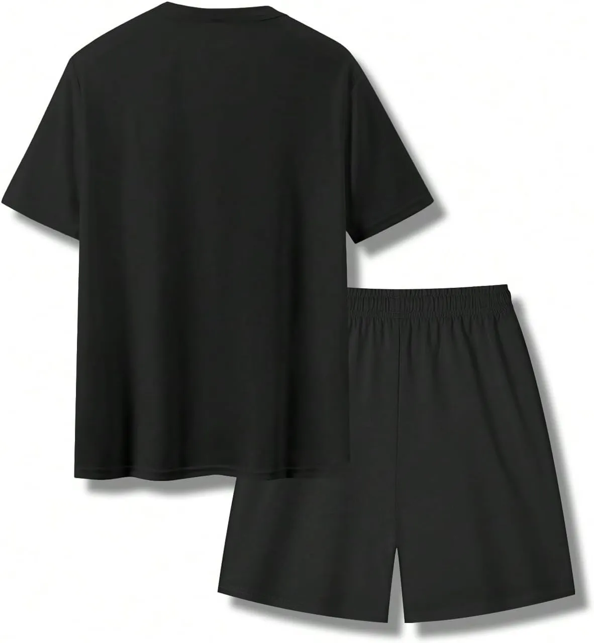 GORGLITTER Men's 2 Piece Outfits Reflective Shorts Sleeve T Shirt and Shorts Sets Drippy Clothes Rave Outfits