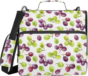 Grape Pulp Binder Bag 3 Ring Binder Trapper Keeper Zipper Binders Organizer for Office