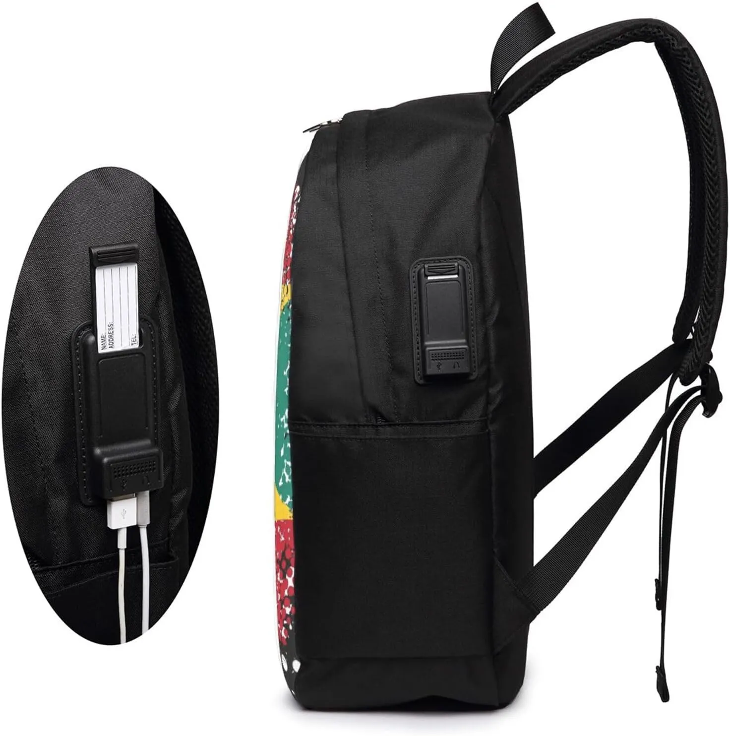 Grenada Flag Travel Backpack 17-Inch Laptop Backpacks Business Rucksack Casual Sport Daypack with USB Charging Port Carry-on Bag for Camping Biking