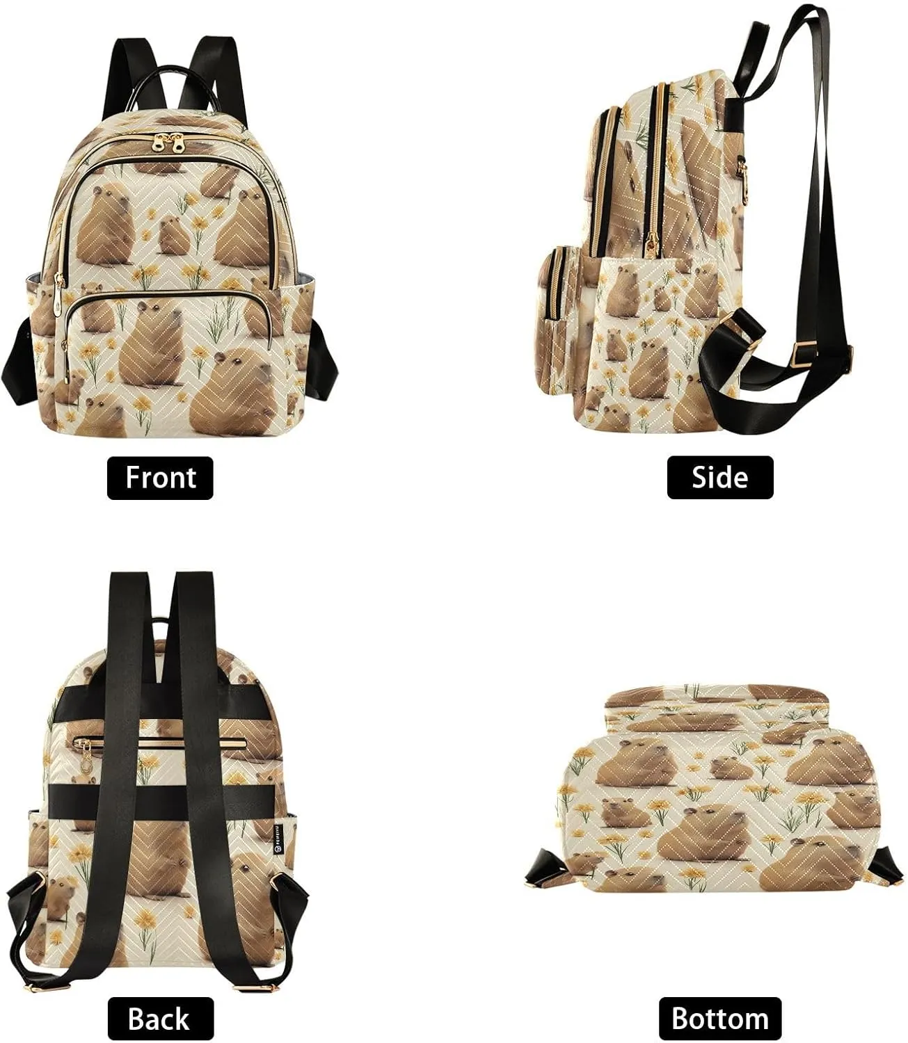 Groundhog Flowers Women Mini Backpack Purse Ladies Fashion Backpacks Casual Shoulder Bag Daypack for School Work Travel Medium