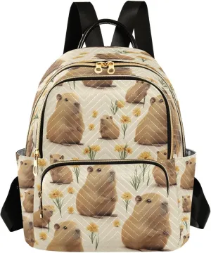 Groundhog Flowers Women Mini Backpack Purse Ladies Fashion Backpacks Casual Shoulder Bag Daypack for School Work Travel Medium
