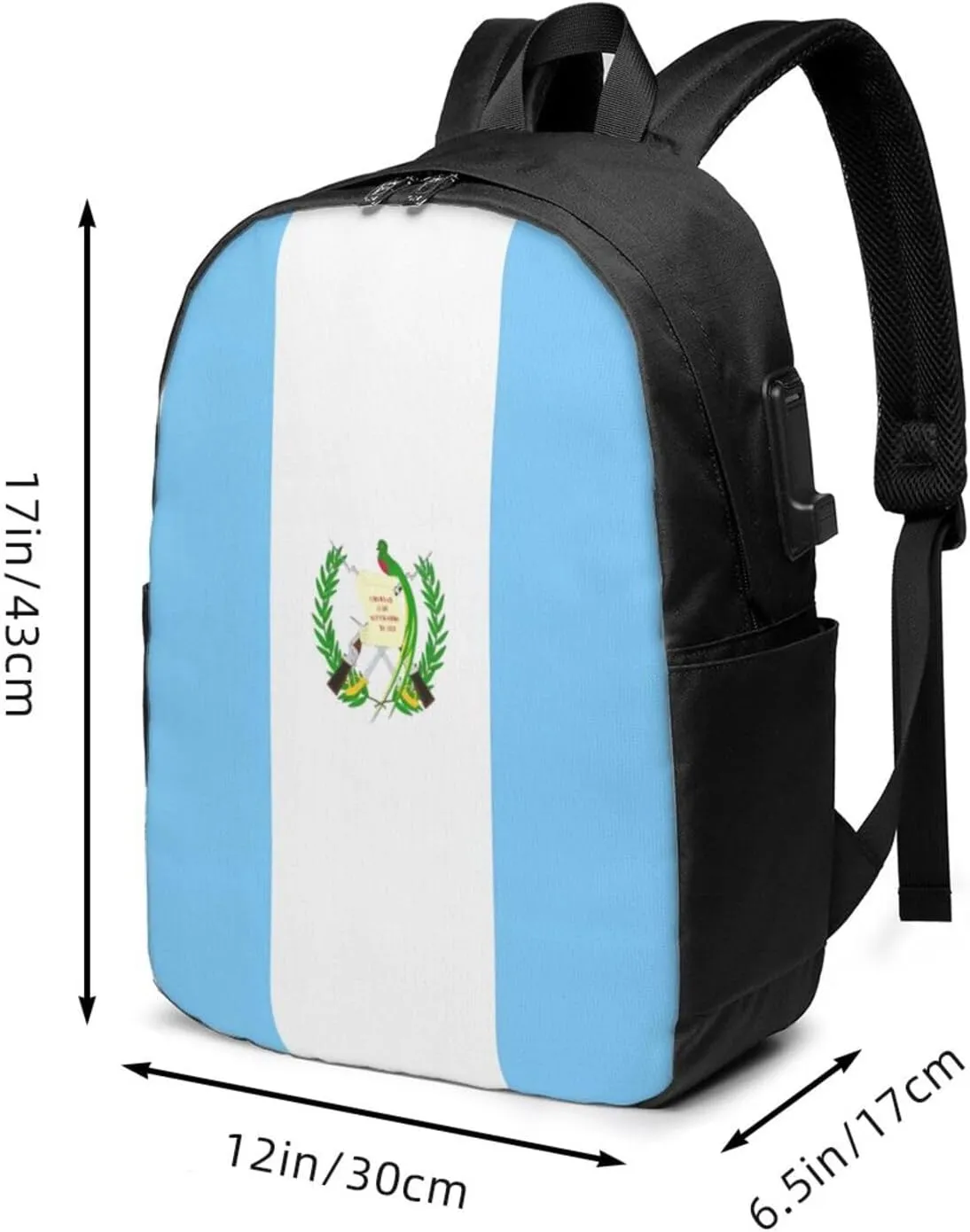 Guatemala Guatemalan Flag Laptop Backpacks Travel Backpack Casual Business Daypack Sport Rucksack Computer Bag Fits up to 17 Inch Notebook with USB Port