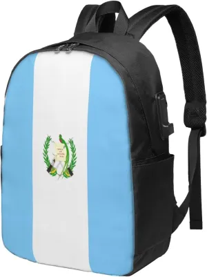 Guatemala Guatemalan Flag Laptop Backpacks Travel Backpack Casual Business Daypack Sport Rucksack Computer Bag Fits up to 17 Inch Notebook with USB Port