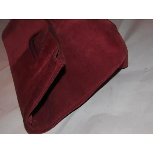 Gucci Vintage Red Suede And Leather Tote