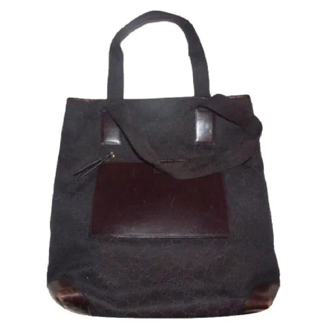 Gucci Webby Vintage Brown Leather And Gg Leather Tote