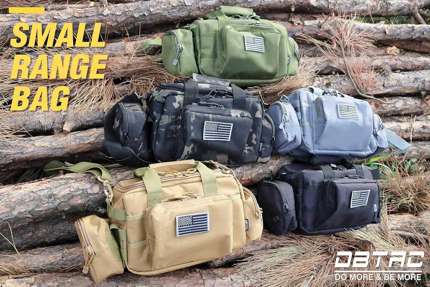 Gun Case Bag Small | Tactical 2-Pistol Bag Handgun Duffle Bag w/Lockable Zipper for Shooting Range Hunting Sports | US Flag Patch   MOLLE Pouch   Universal Holster Included