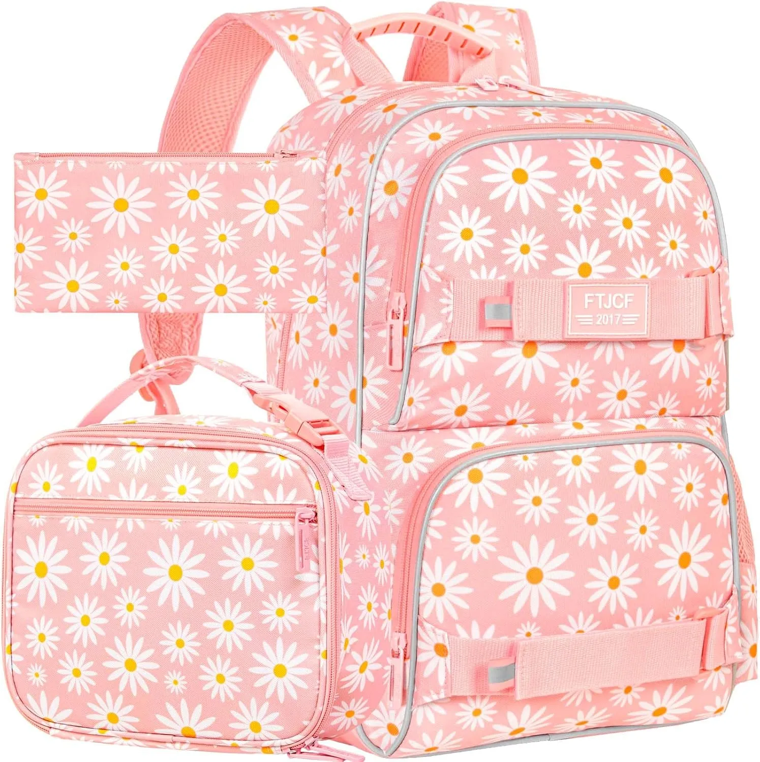 gxtvo 3PCS Girls Backpack, Water Resistant Womens School Bag With Lunch Box, 17 Inch Bookbag Set for College Teenagers.