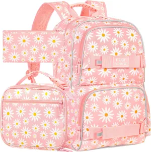 gxtvo 3PCS Girls Backpack, Water Resistant Womens School Bag With Lunch Box, 17 Inch Bookbag Set for College Teenagers.