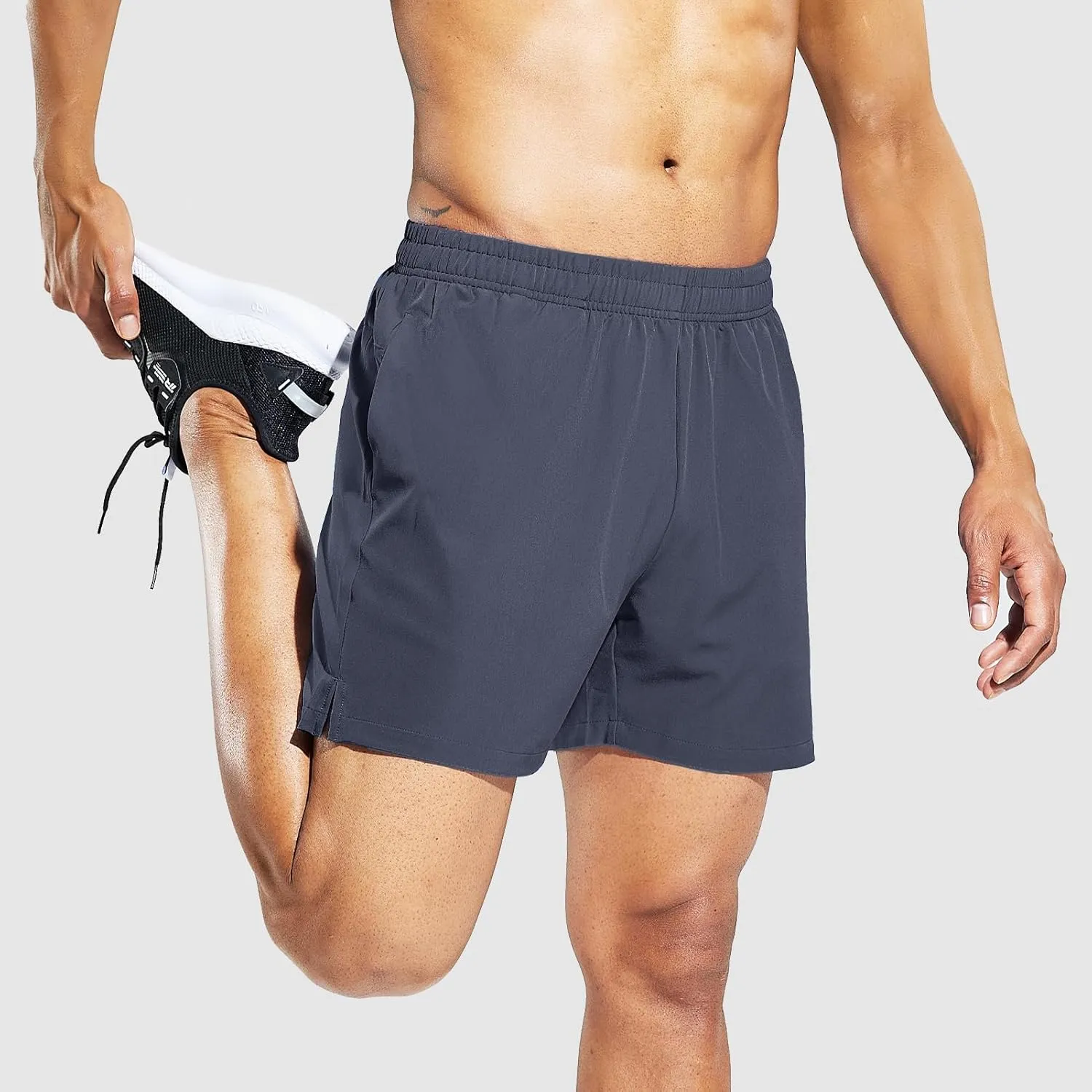Haimont Men's Athletic Running Shorts 5 Inches for Gym Sports Active Workout with Pockets, Quick Dry, Water Resistant