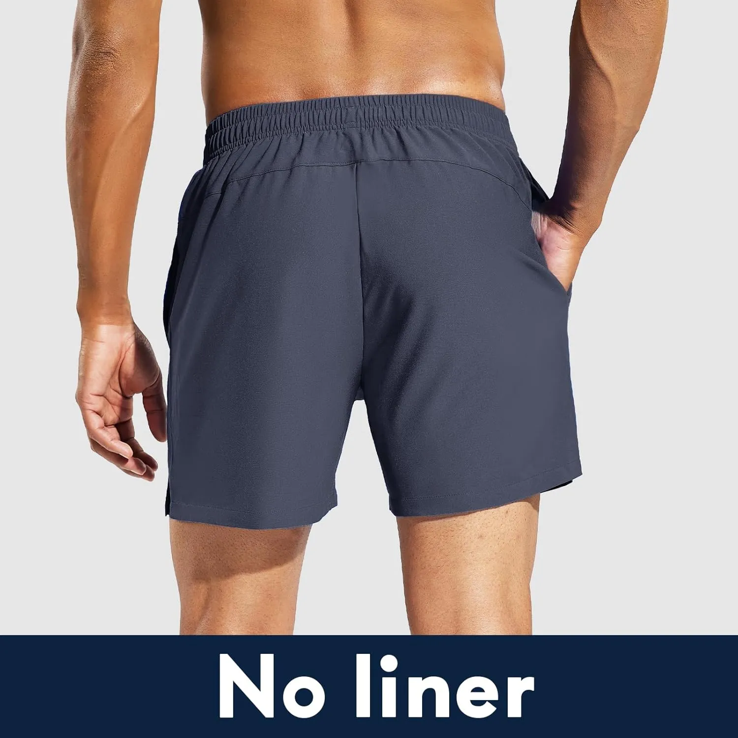 Haimont Men's Athletic Running Shorts 5 Inches for Gym Sports Active Workout with Pockets, Quick Dry, Water Resistant