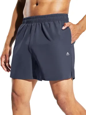 Haimont Men's Athletic Running Shorts 5 Inches for Gym Sports Active Workout with Pockets, Quick Dry, Water Resistant