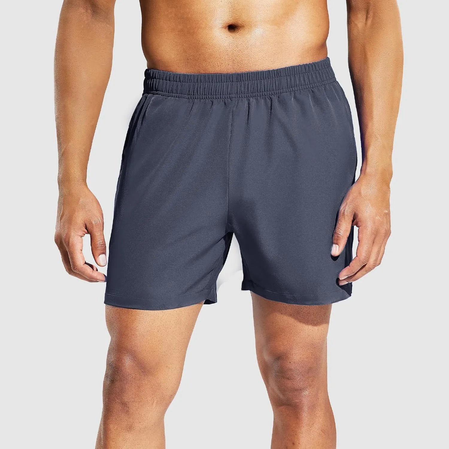Haimont Men's Athletic Running Shorts 5 Inches for Gym Sports Active Workout with Pockets, Quick Dry, Water Resistant