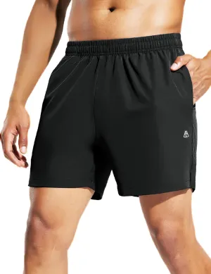 Haimont Men's Athletic Running Shorts 5 Inches for Gym Sports Active Workout with Pockets, Quick Dry, Water Resistant