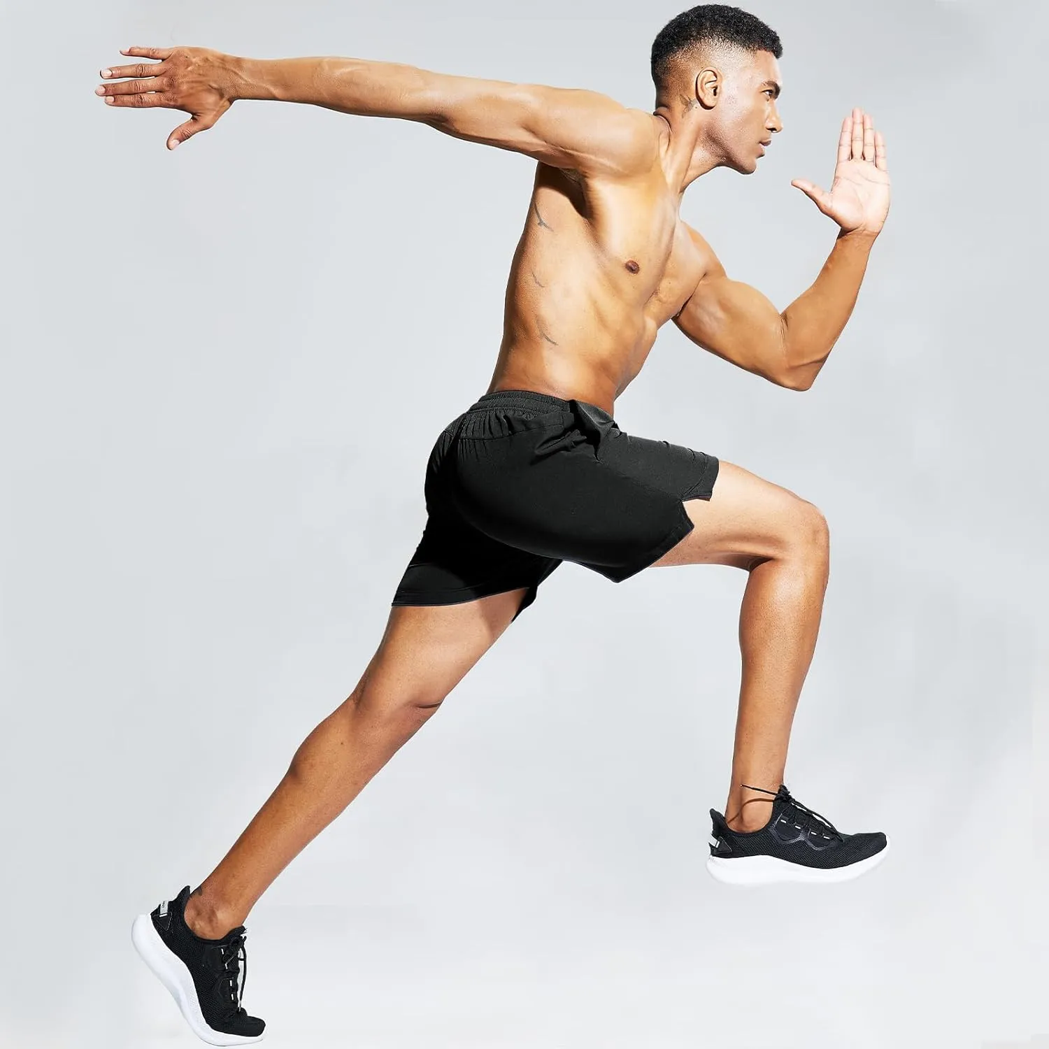 Haimont Men's Athletic Running Shorts 5 Inches for Gym Sports Active Workout with Pockets, Quick Dry, Water Resistant