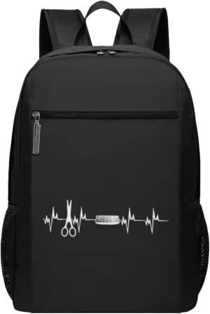 Hairdresser Hairstylist Travel Laptop Backpack, Business Anti Theft Slim Sturdy Laptops Backpacks, College Computer Bag Gift for Men & Women Fits 17 Inch Notebook,Black