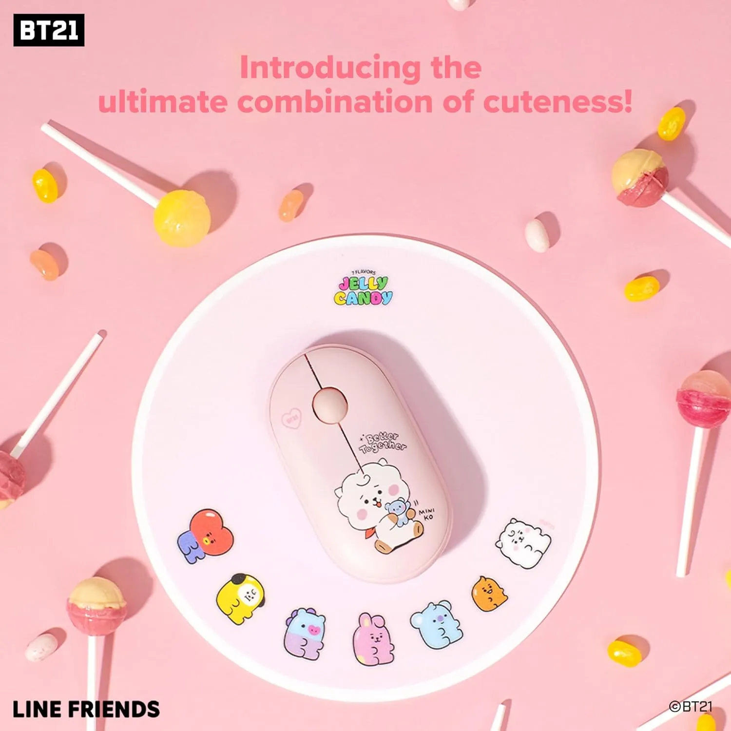 Hamee BT21 My Little Buddy Series Mouse [Computer Mouse Wireless Cute] [Silent Nano Receiver Mouse Office Birthday] [BT21 Mouse] for Laptop, iPad, MacOS, PC, Windows, Android - KOYA