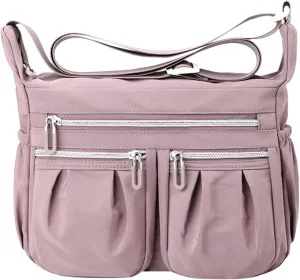 Handbags for Womens Nylon Zipper Tote Bag Capacity Satchel Bags Crossbody Casual Travel Roomy Messenger Bags