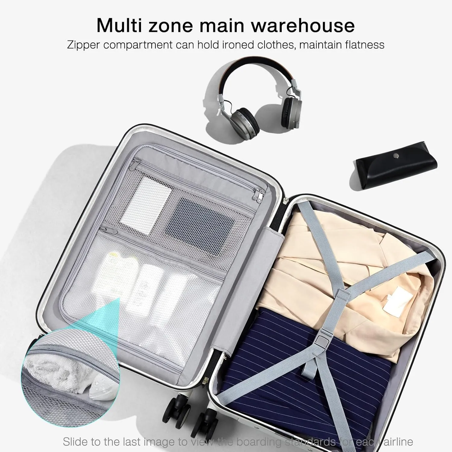 Hanke Grace Carry On Luggage with Wheels Airline Approved Hard Shell Suitcases with Front Pocket，Top Opening Luggage with TSA Lock for Short Business Travel， Jet Black.