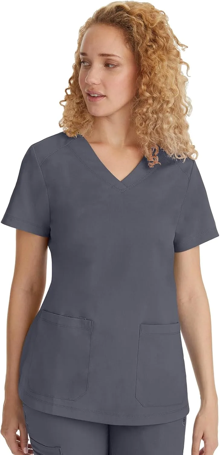 Healing Hands Scrubs for Women Jill Scrub Top V-Neck Modern Fit with 2 Patch Pockets and 2-Way Stretch Fabric 2320