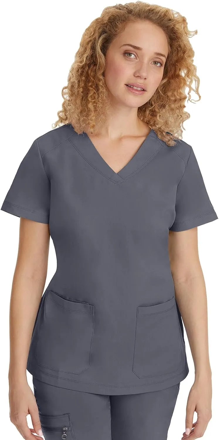 Healing Hands Scrubs for Women Jill Scrub Top V-Neck Modern Fit with 2 Patch Pockets and 2-Way Stretch Fabric 2320