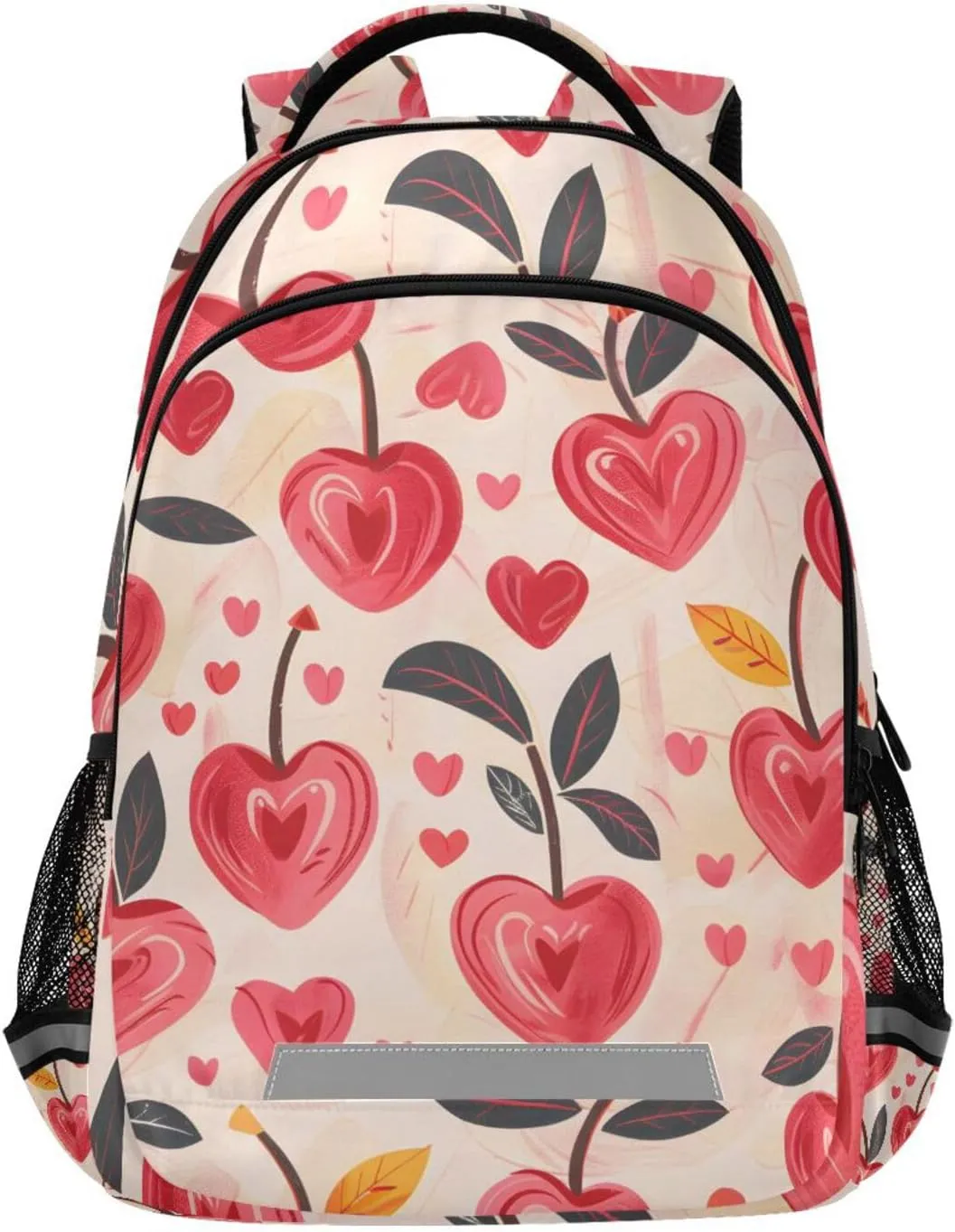 Heart Cherry Aesthetic Backpack for Girls Boys School Bookbag Kids Daypack Lightweight Laptop Backpack Back to School Supplies