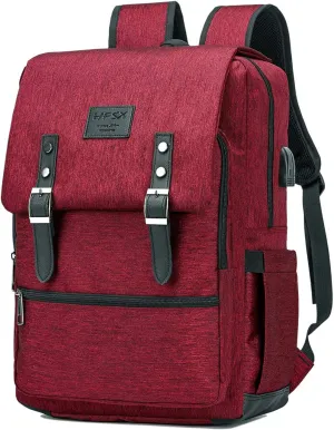 HFSX Vintage Backpack Anti Theft Laptop Backpack Men Women Business Travel Computer Backpack College Bookbag Stylish Water Resistant Vintage Backpack with USB Port Fits 15.6 Inch Laptop