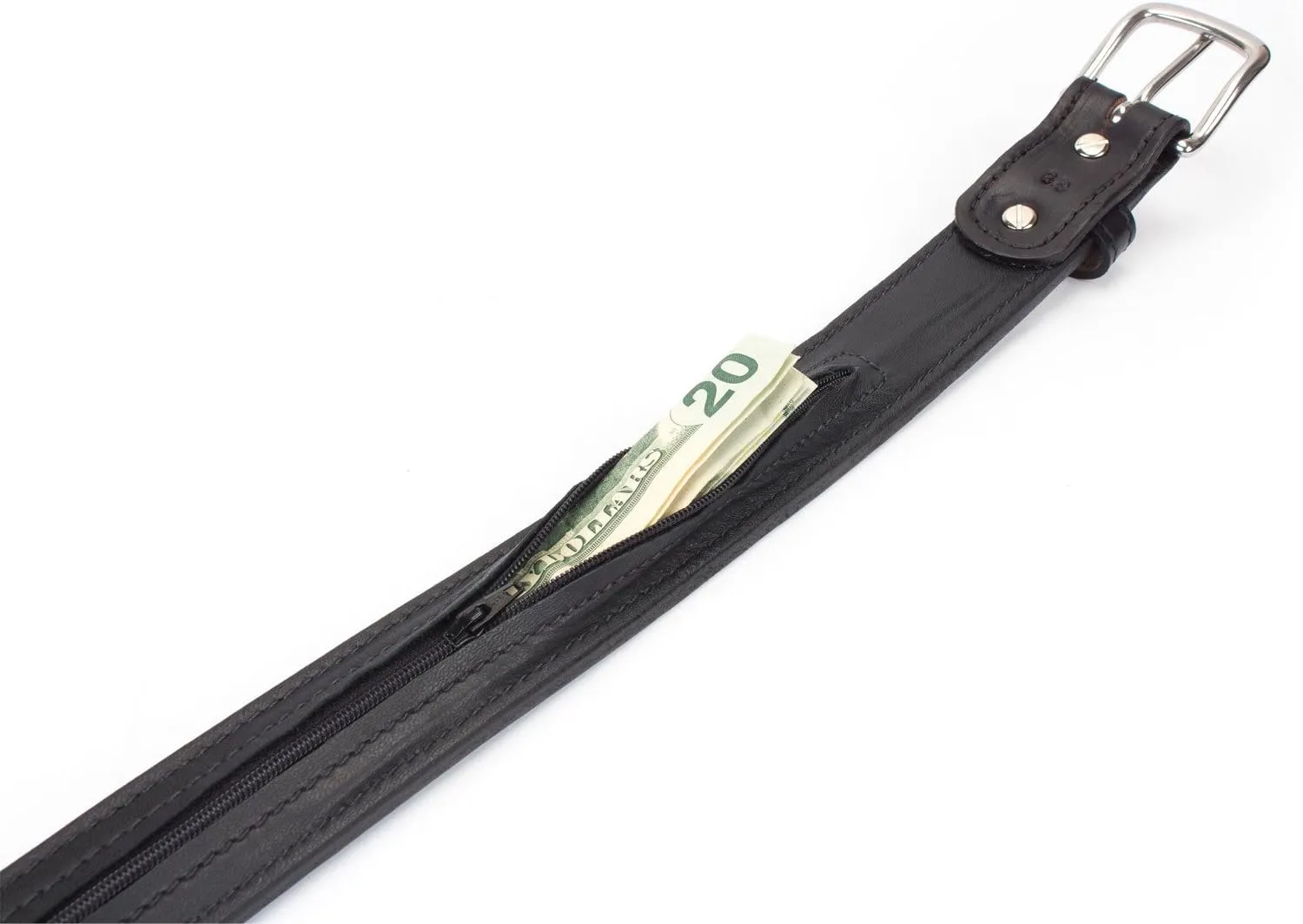 Hidden Money Pocket Travel Leather Belt