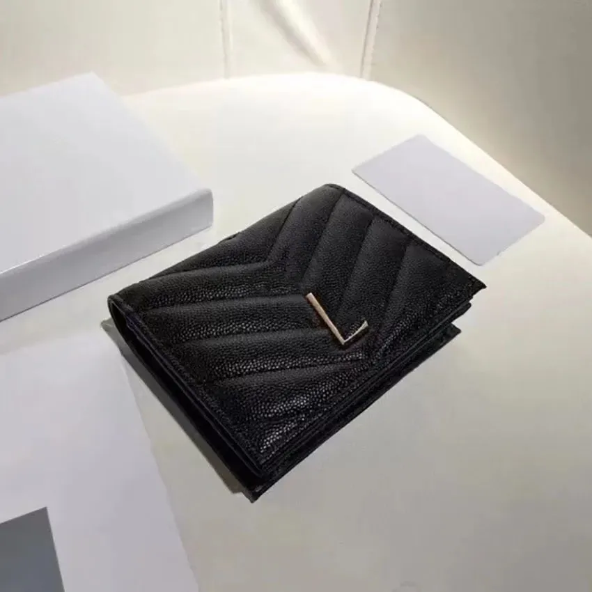 High Quality Women men wallet Fashion Thread Flap wallet cowhide Genuine leather purses Credit Card Holder 6 card slots 1 open compartment