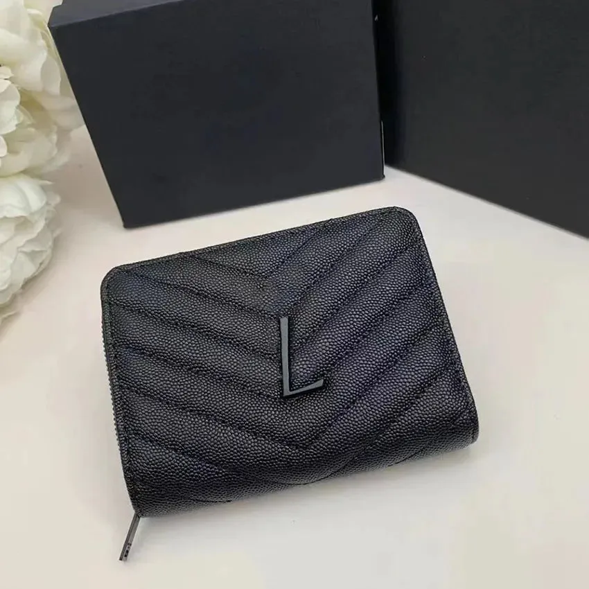 High Quality Women men wallet Fashion Thread Flap wallet cowhide Genuine leather purses Credit Card Holder 6 card slots 1 open compartment