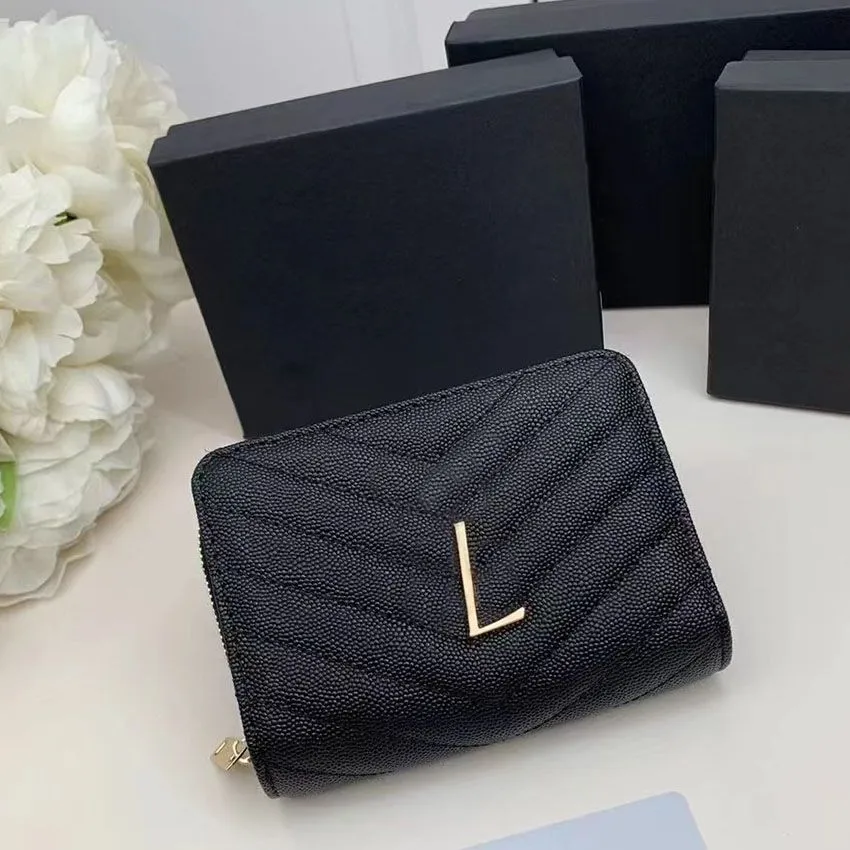 High Quality Women men wallet Fashion Thread Flap wallet cowhide Genuine leather purses Credit Card Holder 6 card slots 1 open compartment