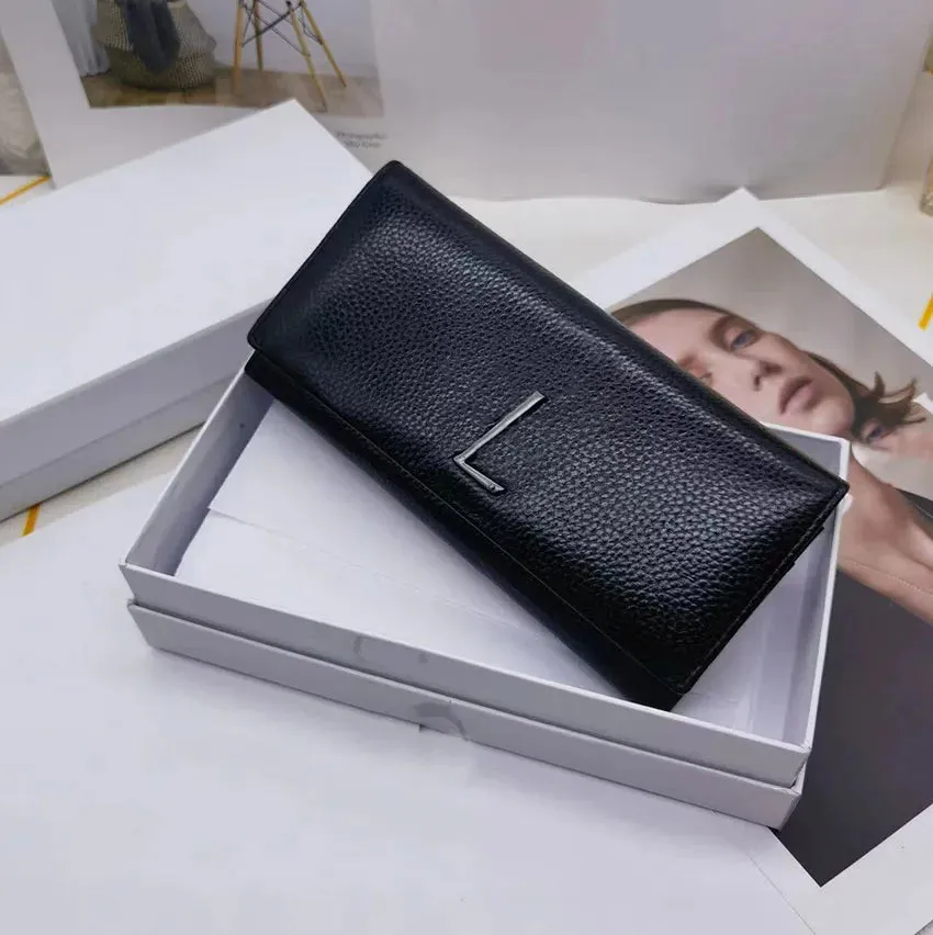 High Quality Women men wallet Fashion Thread Flap wallet cowhide Genuine leather purses Credit Card Holder 6 card slots 1 open compartment