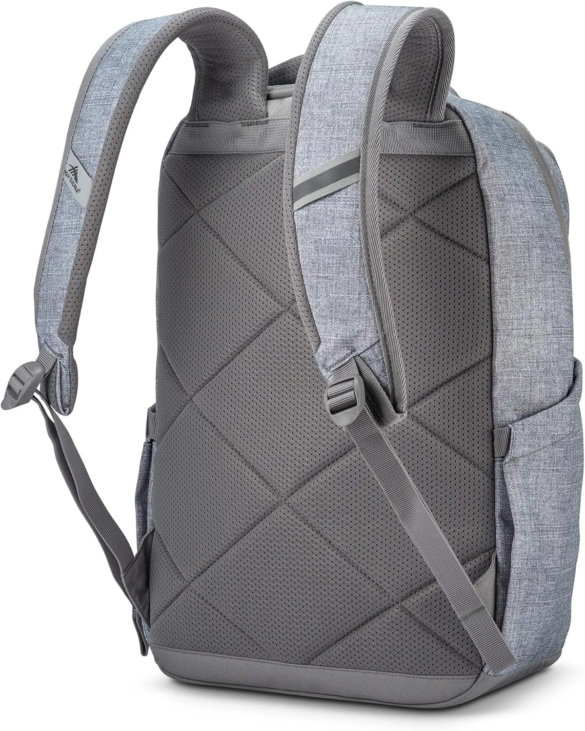 High Sierra Large Backpack Reflective Accent Comfortable Mesh Back School Bag with Tablet Device Sleeve and Adjustable Straps, Silver