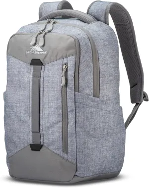 High Sierra Large Backpack Reflective Accent Comfortable Mesh Back School Bag with Tablet Device Sleeve and Adjustable Straps, Silver