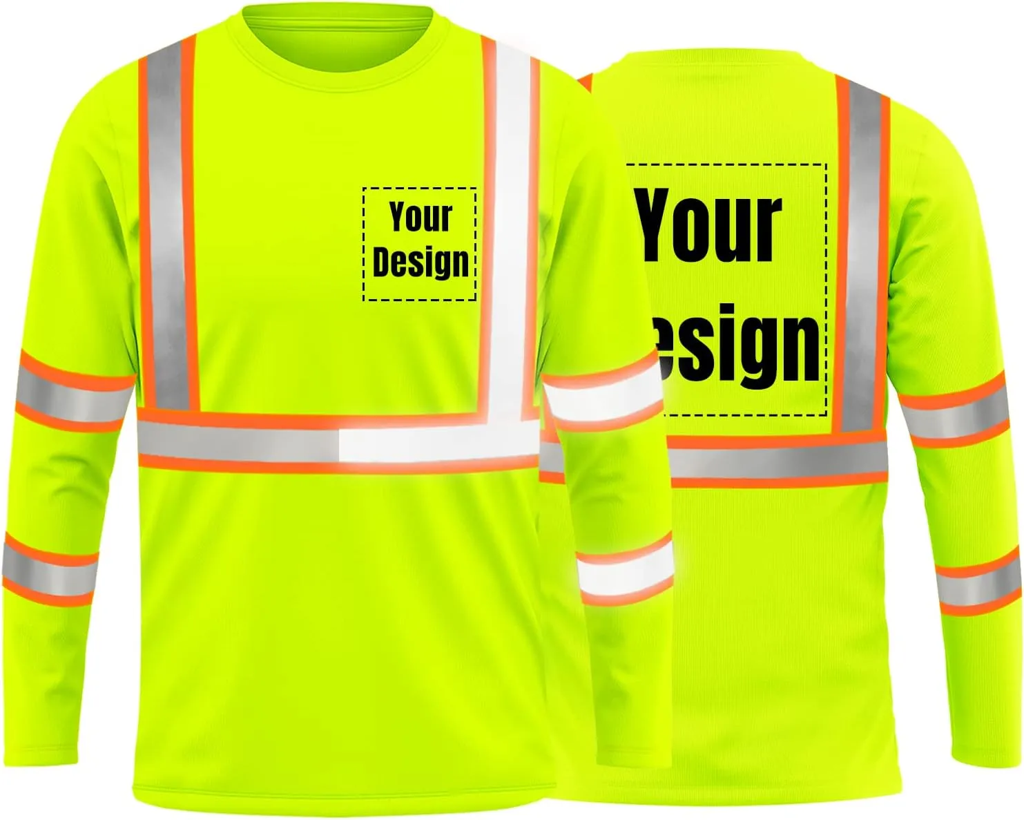 High Visibility Reflective Safety Shirts Customize Logo With Reflective Strips Hi Vis Long Sleeve Protective Workwear