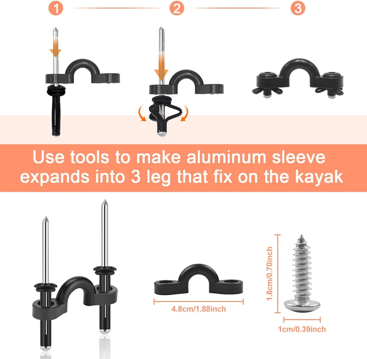 HLOGREE Kayak Handles 2/4 Pack,Kayak Carry Handle with Rivets,Kayak Replacement Handles,Kayak Handles for Emotion/Pelican/Hobie/Lifetime/sit on top/Ocean/Wilderness Accessories,Kayak Parts