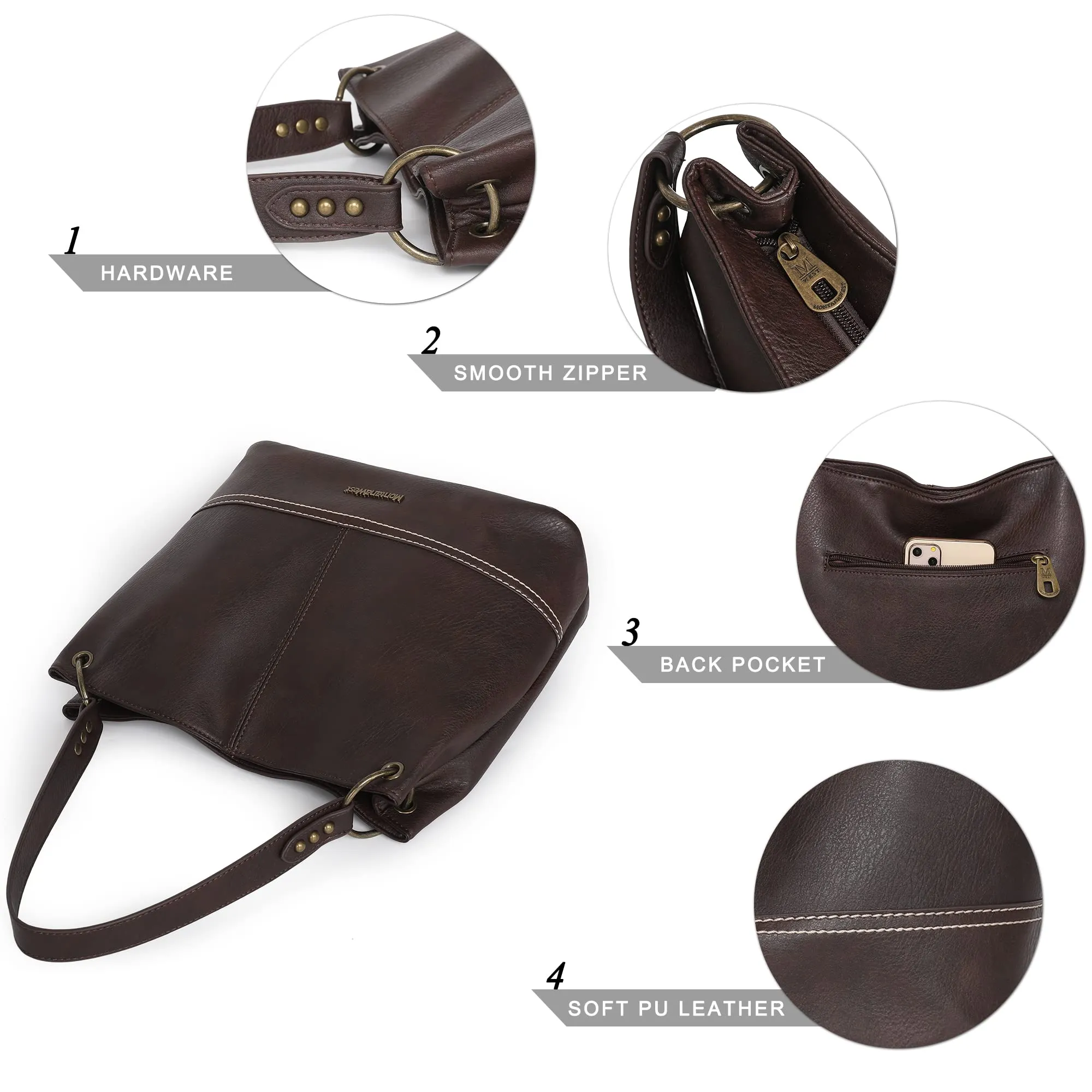 Hobo Bag Purses and Handbags for Women Top Handle Handbags with Zipper