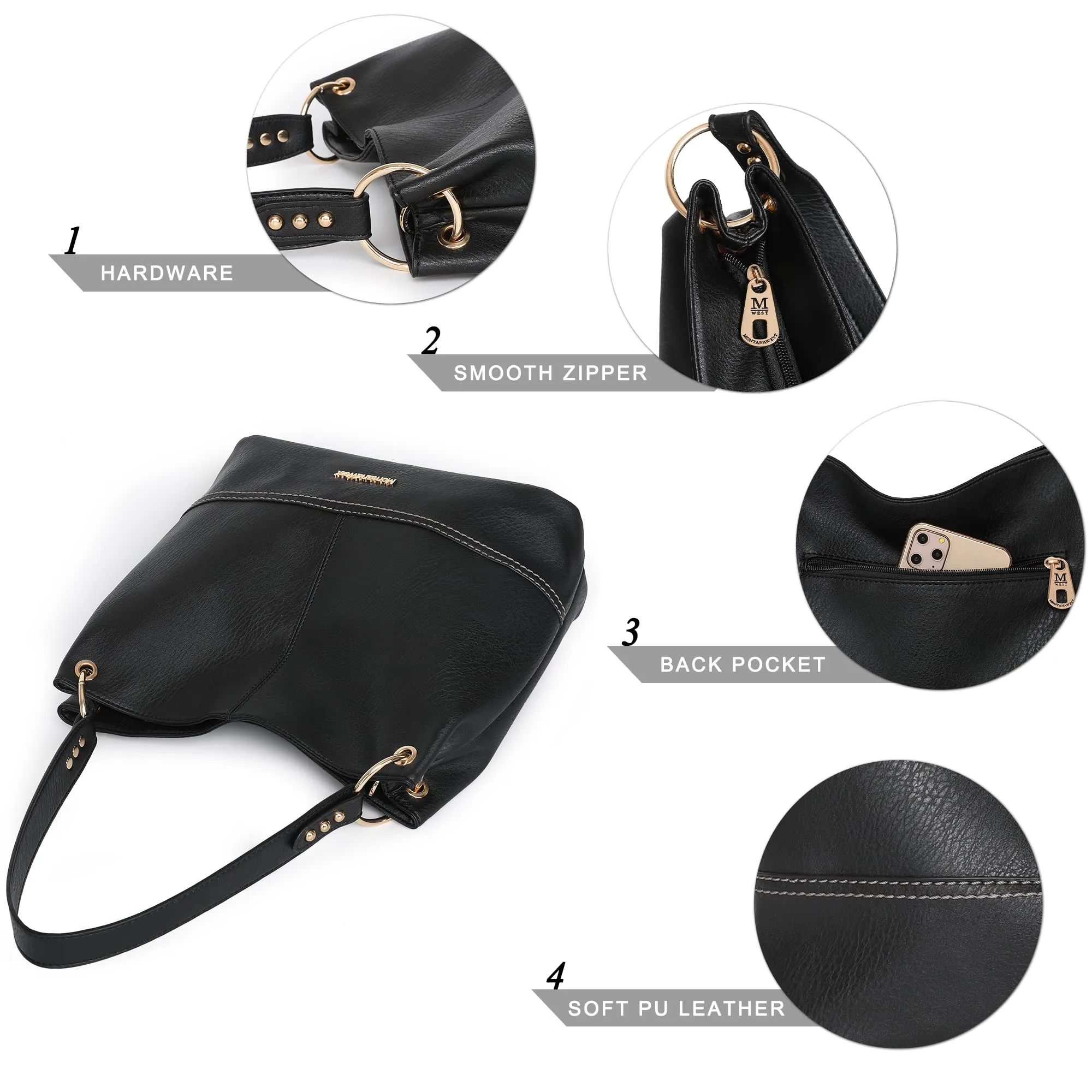 Hobo Bag Purses and Handbags for Women Top Handle Handbags with Zipper