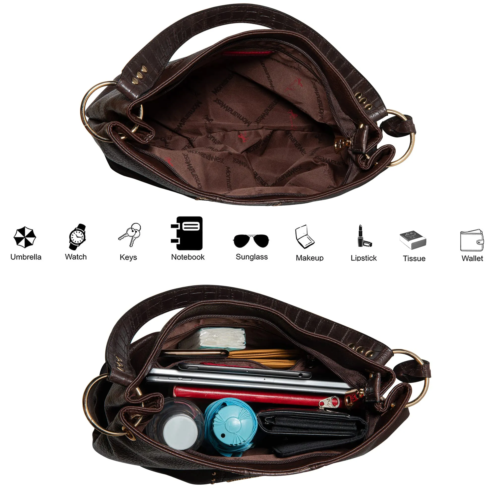 Hobo Bag Purses and Handbags for Women Top Handle Handbags with Zipper