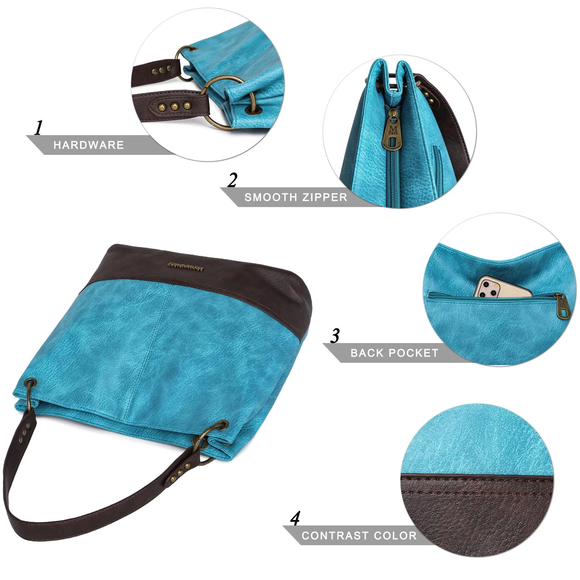 Hobo Bag Purses and Handbags for Women Top Handle Handbags with Zipper