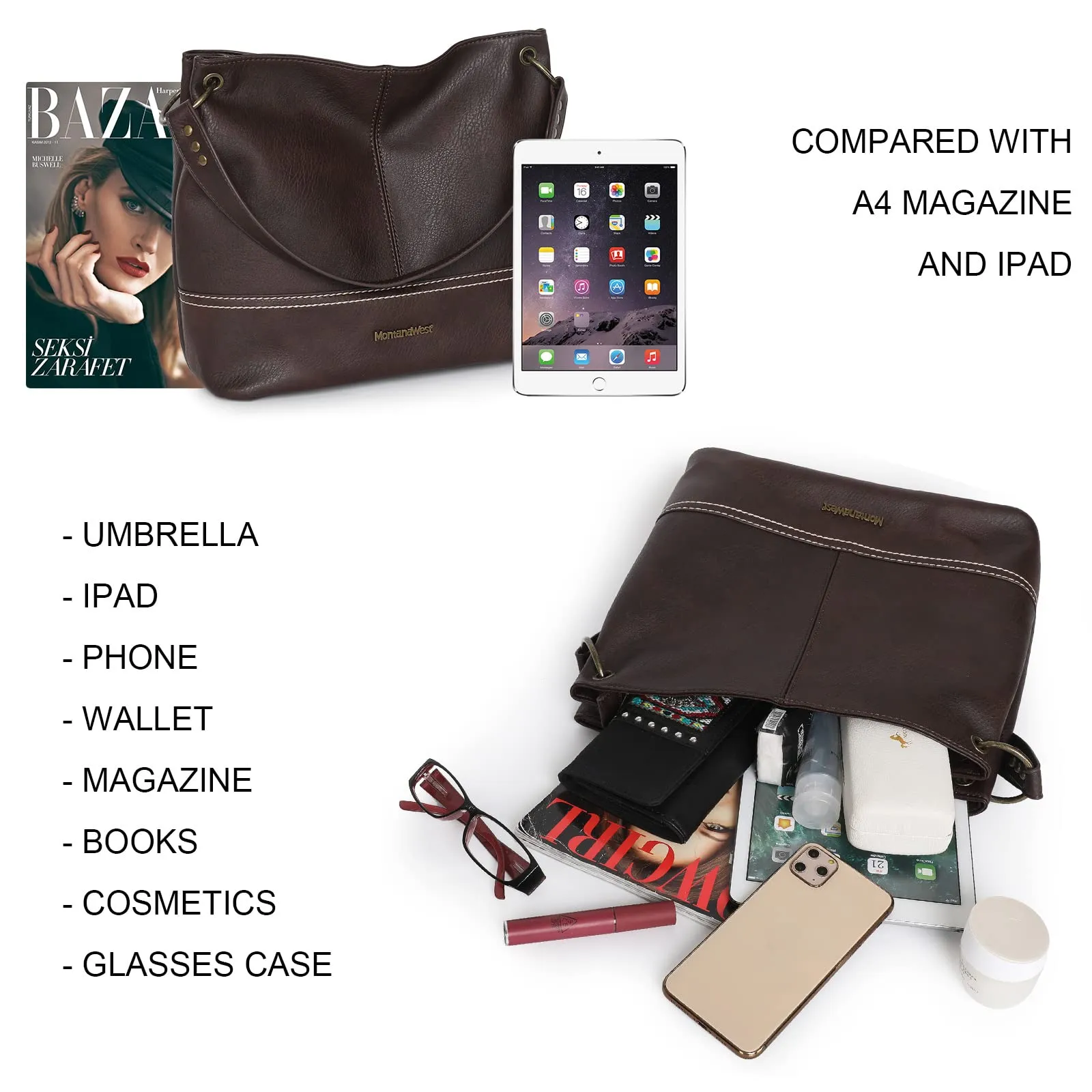 Hobo Bag Purses and Handbags for Women Top Handle Handbags with Zipper