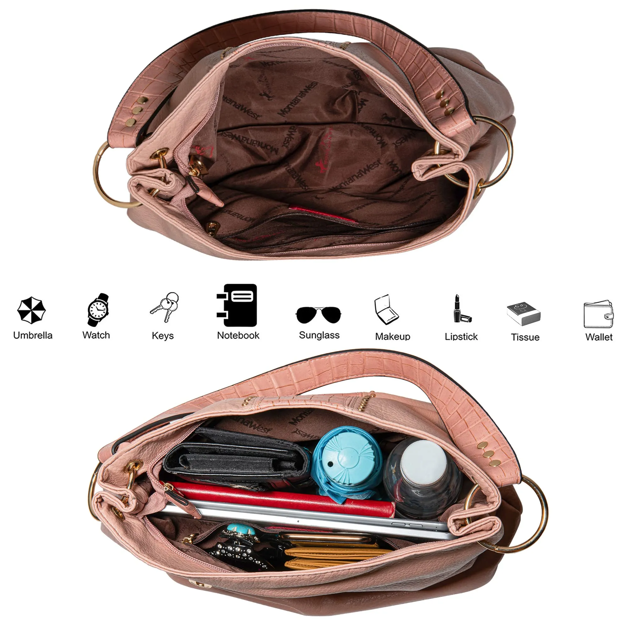 Hobo Bag Purses and Handbags for Women Top Handle Handbags with Zipper