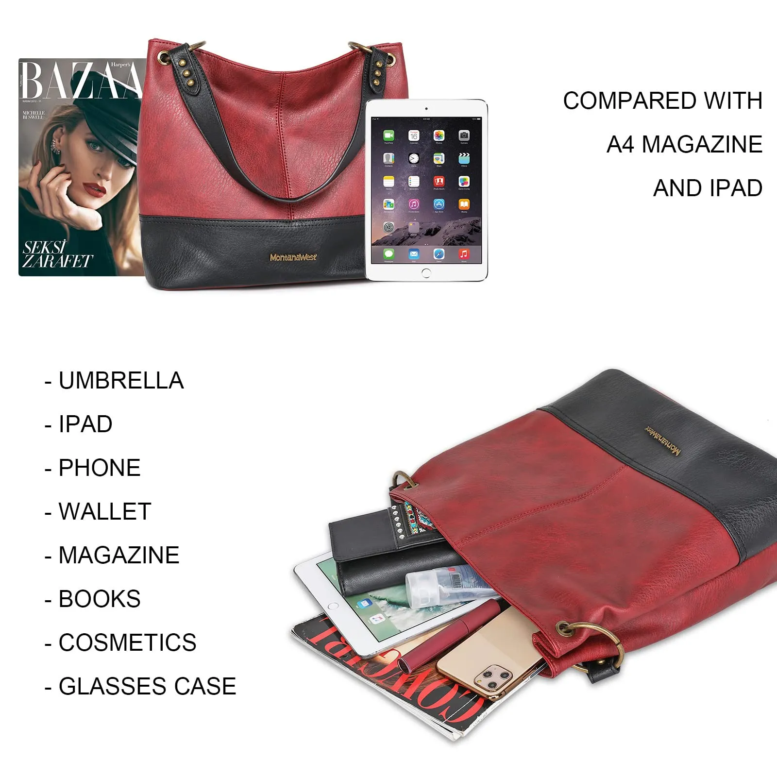 Hobo Bag Purses and Handbags for Women Top Handle Handbags with Zipper
